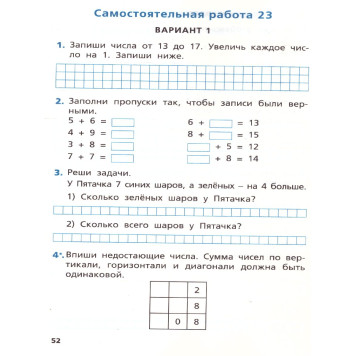 Самостоятельные и контрольные работы по математике 1 кл. к УМК Моро/Ситникова (Вако)-1