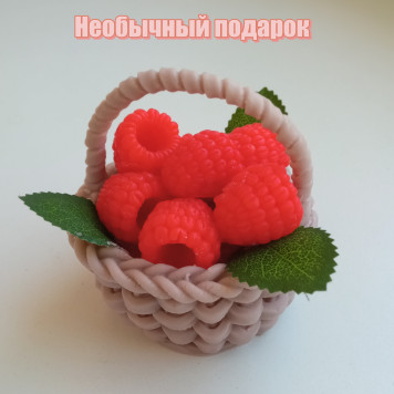 Мыло ручной работы "Малина в корзинке", подарочное, сувенирное мыло-1